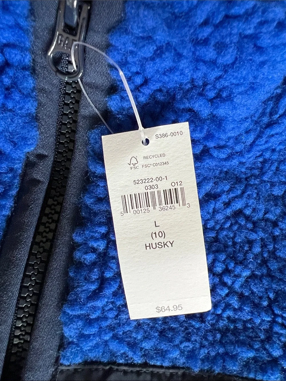 NWT GapKids Boys Blue Sherpa Vest - Cozy Zip Front